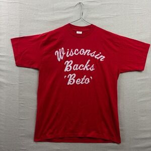 Belton Flock Graphic T-Shirt XL Red‎ Wisconsin Backs Beto Political Short Sleeve